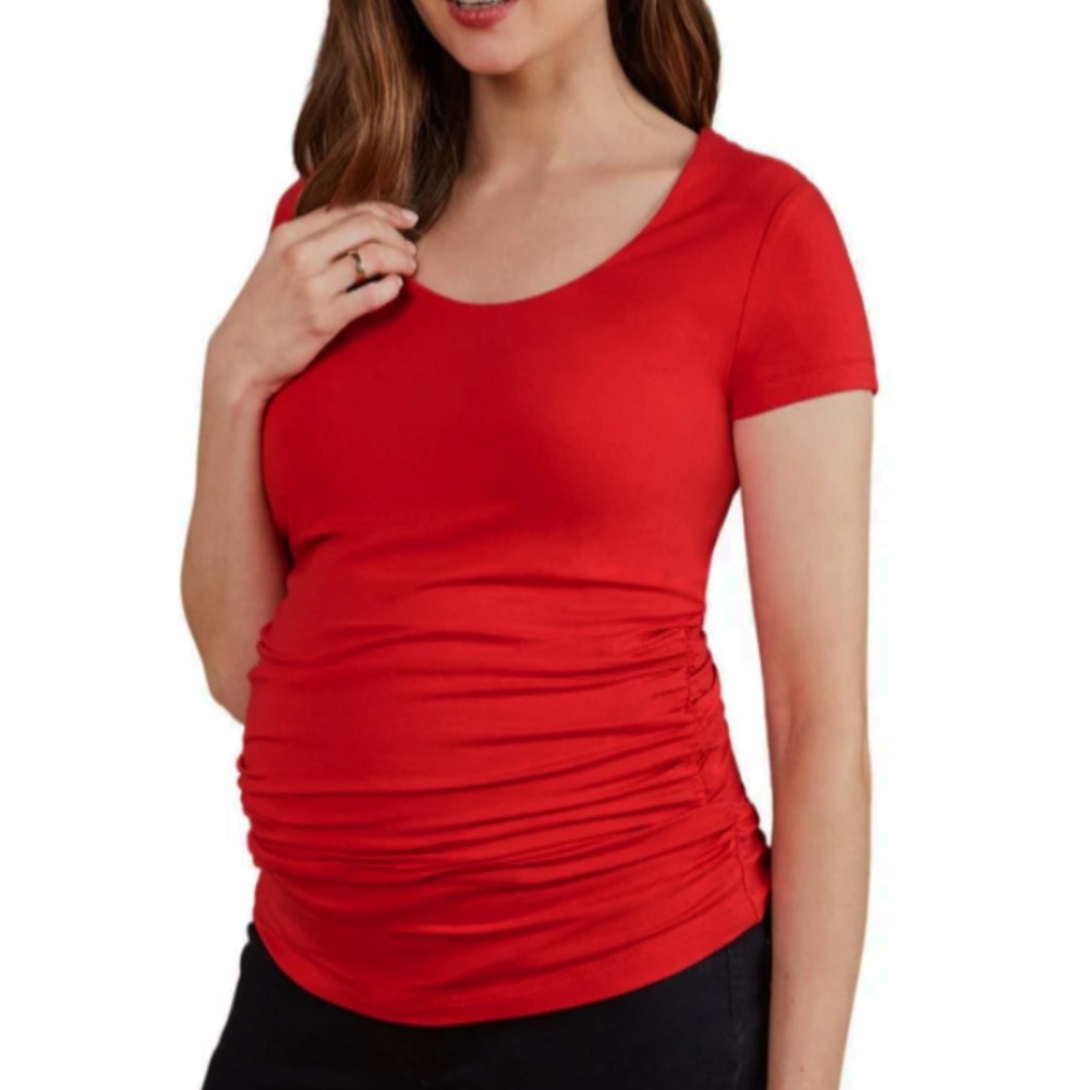 Old Navy Maternity burnt orange fitted short sleeve scoop neck tee size medium